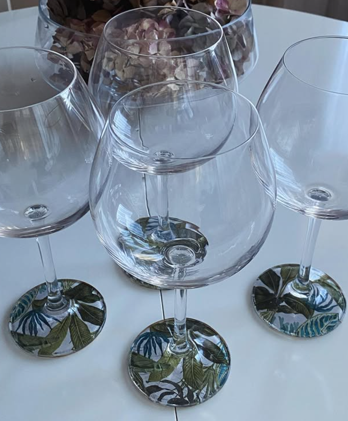 Copas de cristal decoradas